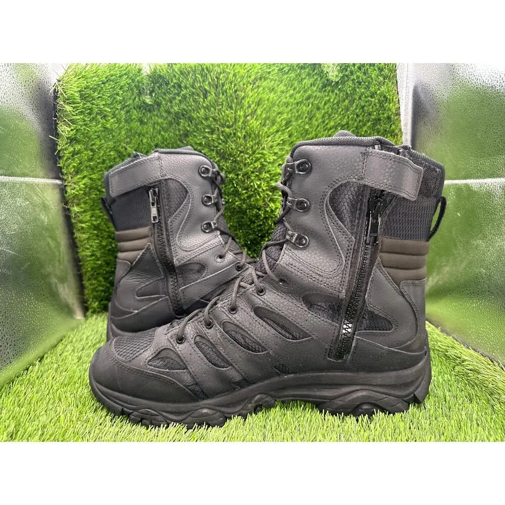 Merrell Moab 3 J003907 Combat Boot Mens 12 Black Leather Tactical Zip Waterproof